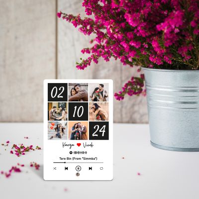 Personalized Photo and Song Spotify Acrylic Photo Frame for Couples Customized Picture Frame Gift For Birthday & Anniversary Collage Frame With Scannable Song Code Gift for Love, Friends & Family